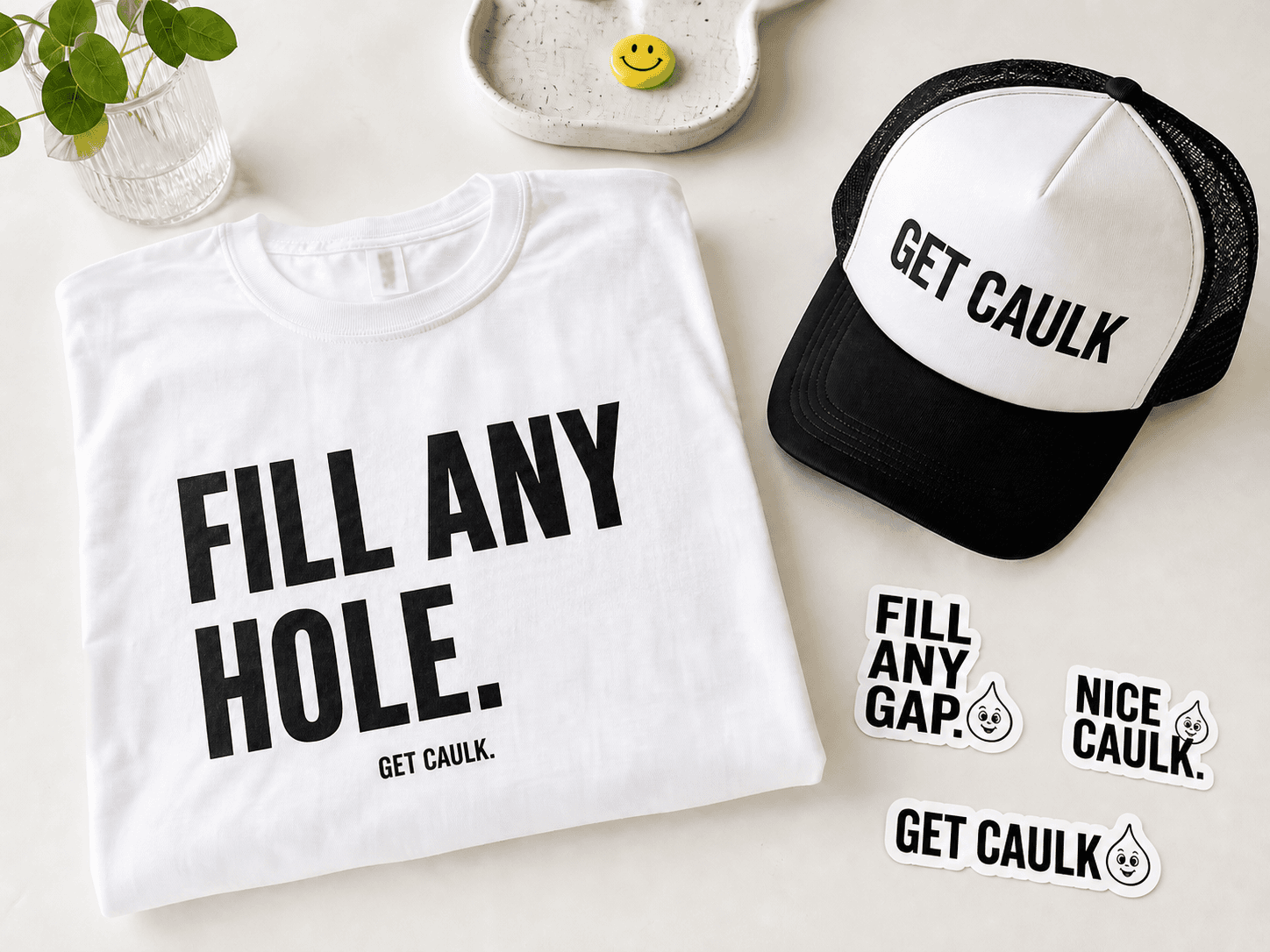 Get Caulk shirt, hat, and sticker collection